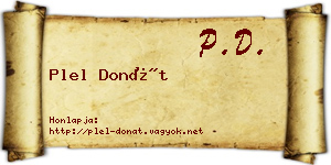Plel Donát névjegykártya